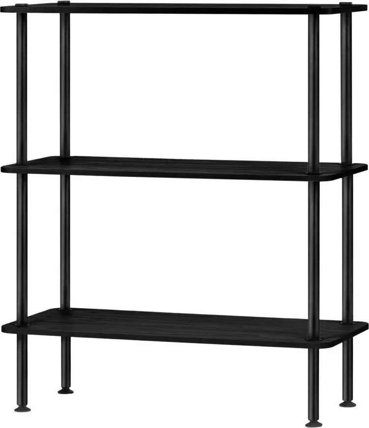 Czarny regał w dekorze dębu 80x90,5x35 cm Teidi – noo.ma