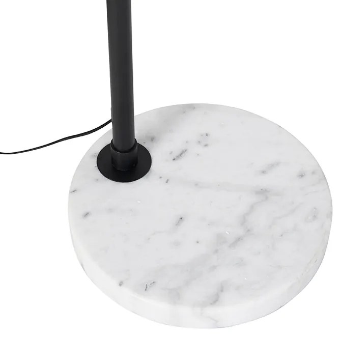 Luk Nowoczesna lampa łukowa czarna z białym, regulowanym kloszem - XXL Nowoczesny Oswietlenie wewnetrzne