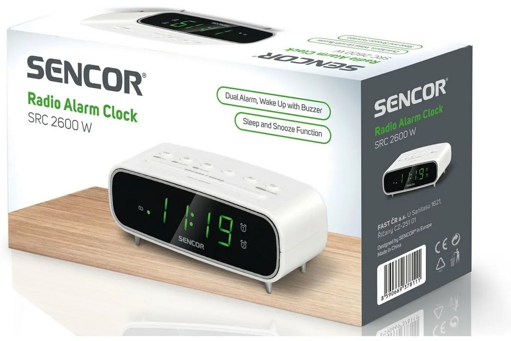 Sencor SRC 2600 W radiobudzik, biały