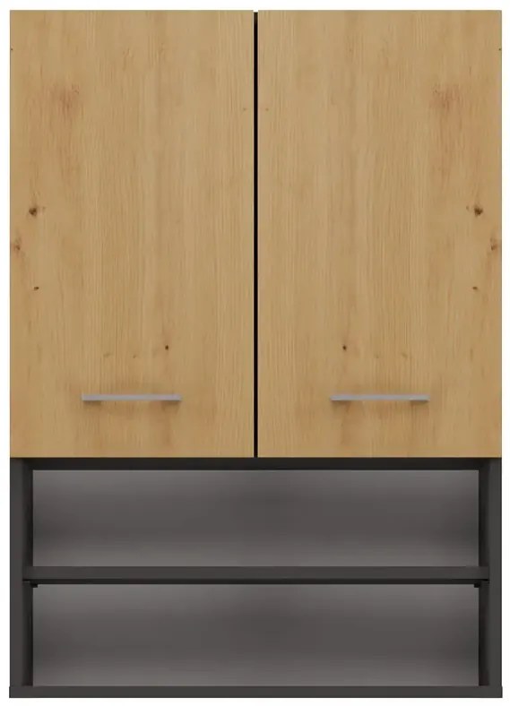 Szafka łazienkowa wisząca antracyt + dąb artisan M5-R86