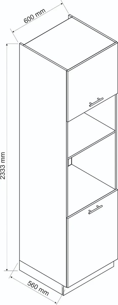 Szafka pod piekarnik i mikrofalę 60 DENIS D60 PK MV/2333 P/L dąb London STOLKAR