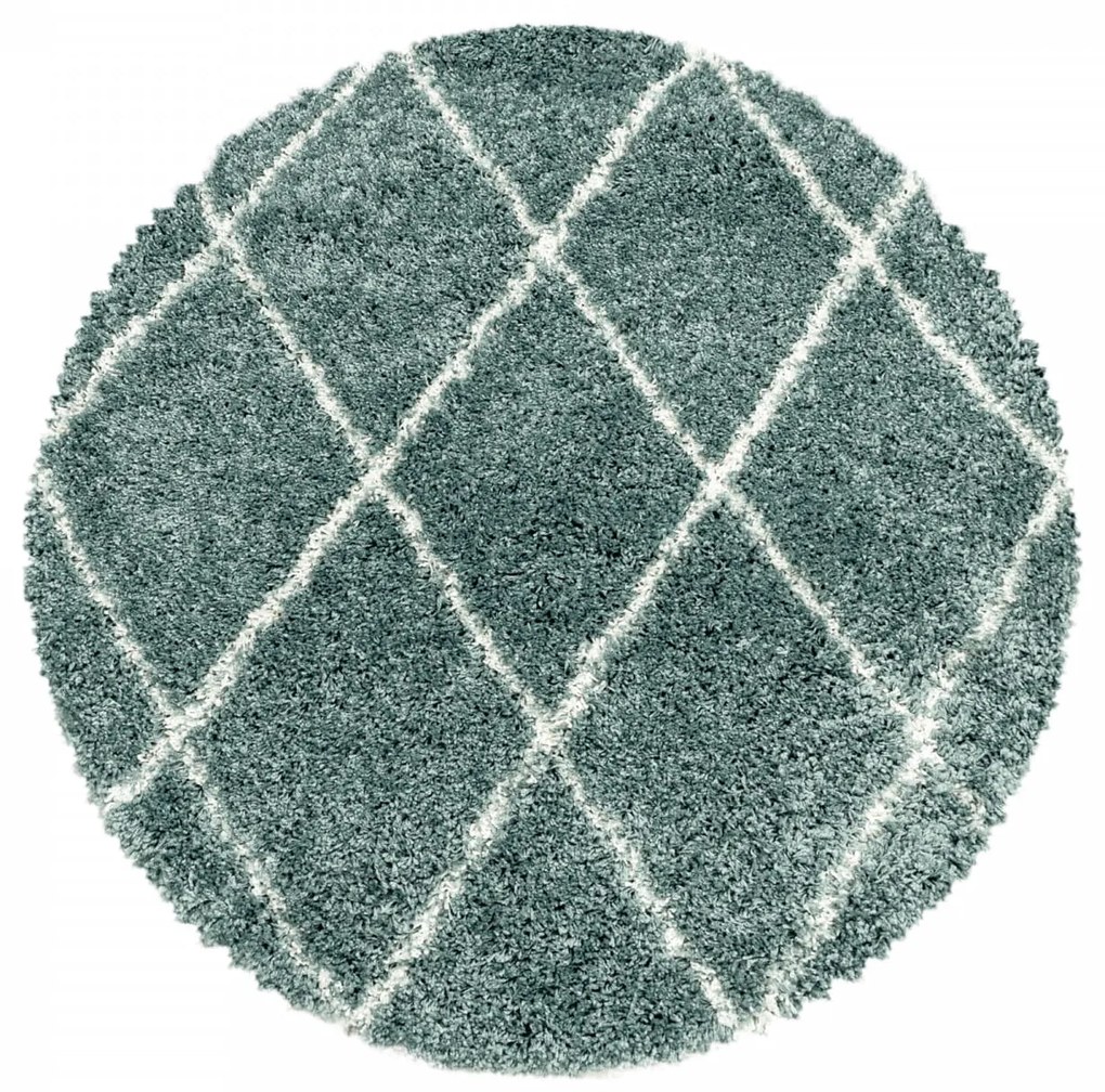 Dywan shaggy Alvor kratka niebieski 120 cm x 120 cm koło