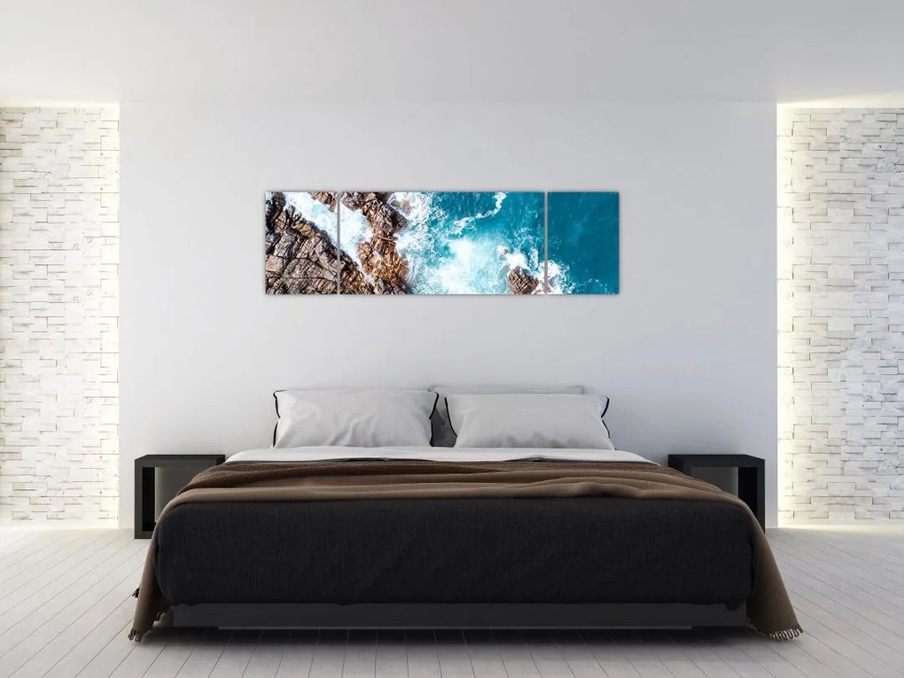 Obraz skał i morza (170x50 cm)