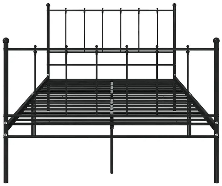 Czarne metalowe łóżko z zagłówkiem 120x200 cm - Laxi