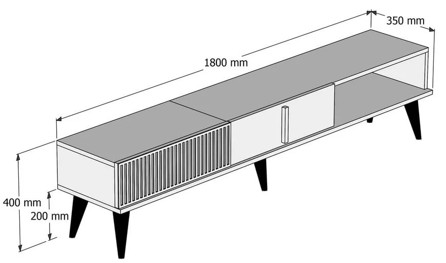 Szafka pod TV w dekorze marmuru 180x40 cm Milan – Kalune Design