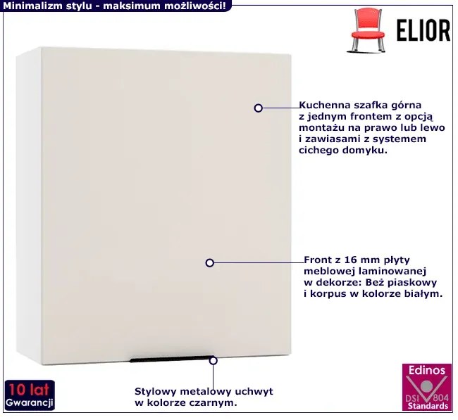 Górna szafka kuchenna 60 cm beż piaskowy - Bixor 30X