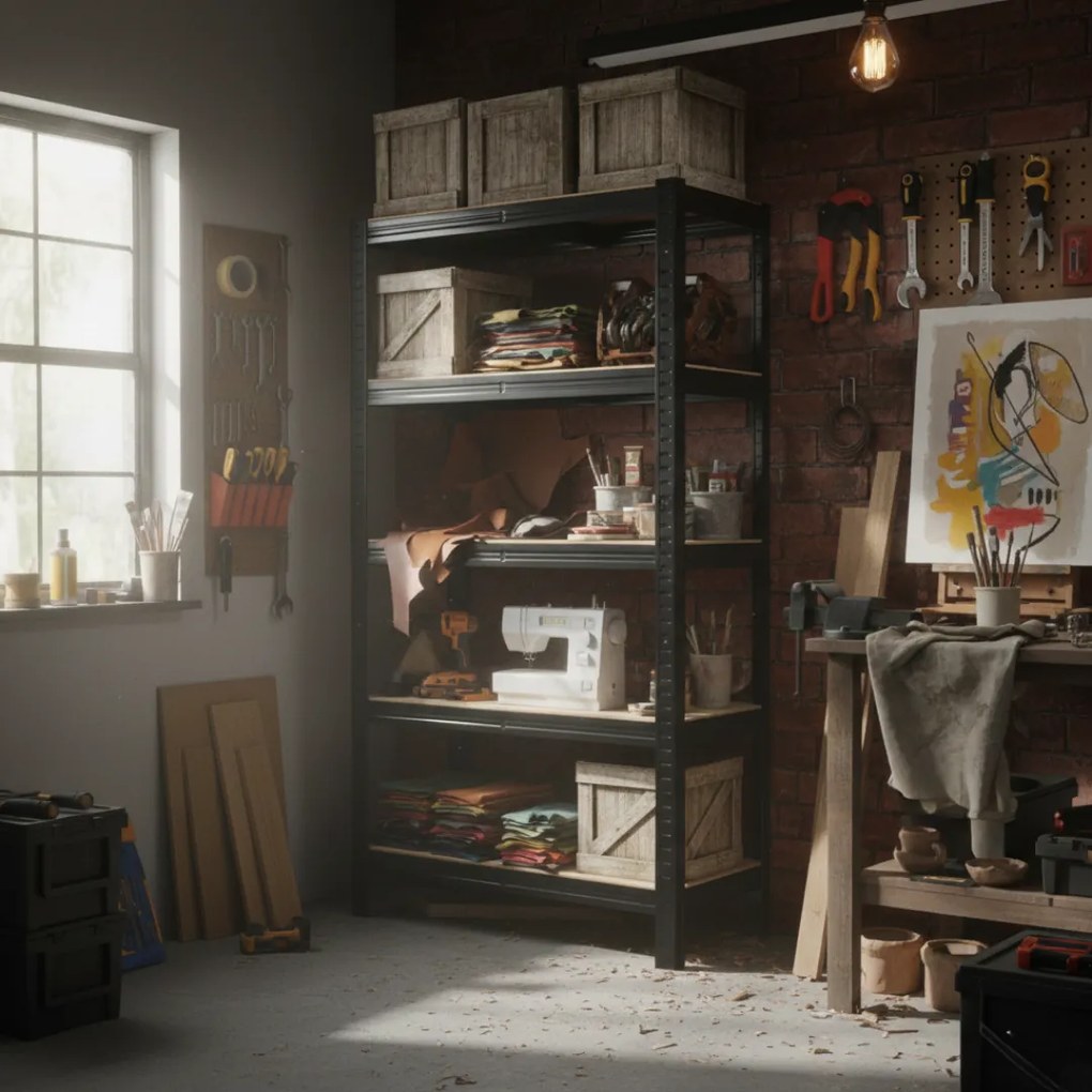 Regał o dużej nośności HEAVY, maks. 875kg, 90x40x180cm, czarny Jurhan