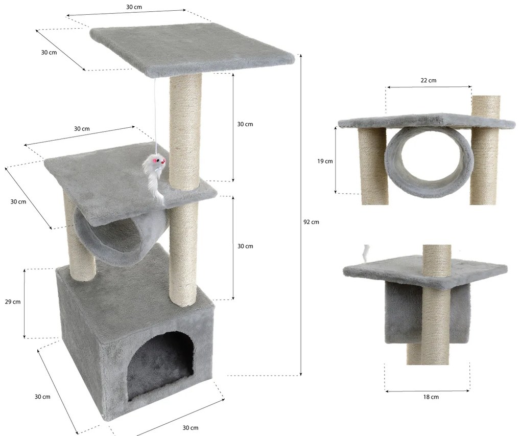 Drapak dla kota, domek, legowisko, Double 92 cm