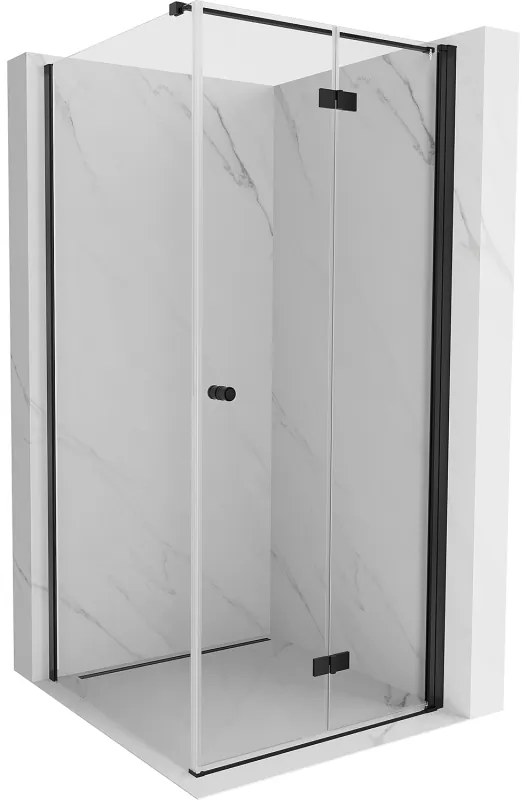 Mexen Mist-F kabina prysznicowa składana prawa 100 x 100 cm, transparent, czarna - 8A6T-100-100-70-00-P