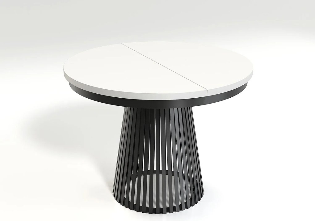 MINIO go for it, Stół rozkładany GORI w kolorze alpejska biel / czarny