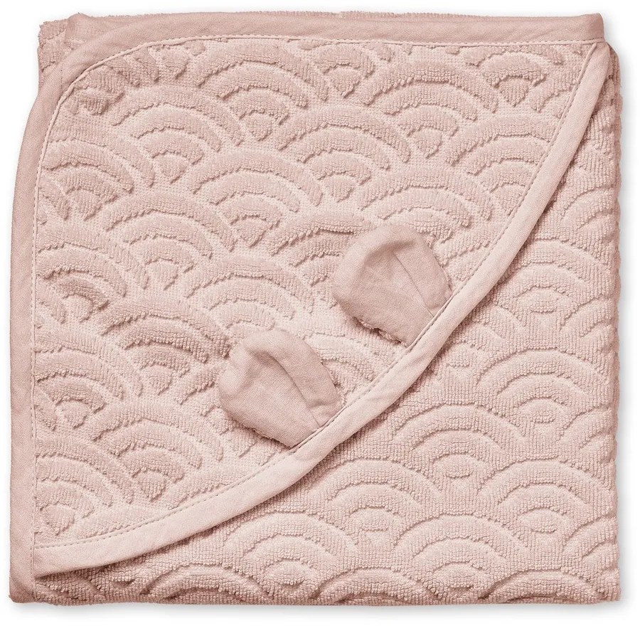 Szaroróżowy ręcznik dziecięcy z kapturem z bawełny organicznej 80x80 cm Dusty Rose – Cam Cam Copenhagen