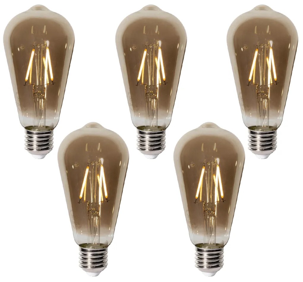 Zestaw 5 E27 dimbare LED lamp ST64 smoke 2W 200 lm 2700K