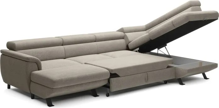 Narożnik RAVEN XL wolnostojący z funkcją spania tkanina Artico 37431 Nata WERSAL