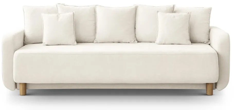 Kremowa rozkładana sofa ze schowkiem 231 cm Elen – Micadoni