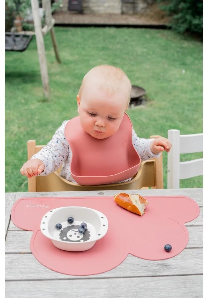 Ciemnoróżowa silikonowa mata stołowa Kindsgut Cloud, 49x27 cm