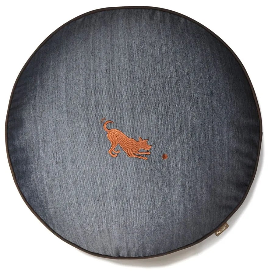 Ciemnoniebieskie legowisko dla psów ø 70 cm Round Bed Denim Medieval Blue / Dark Chocolate S – P.L.A.Y.