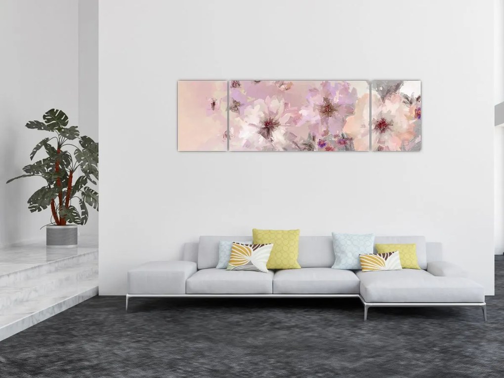 Obraz - Kolaż artystyczny z motylami (170x50 cm)