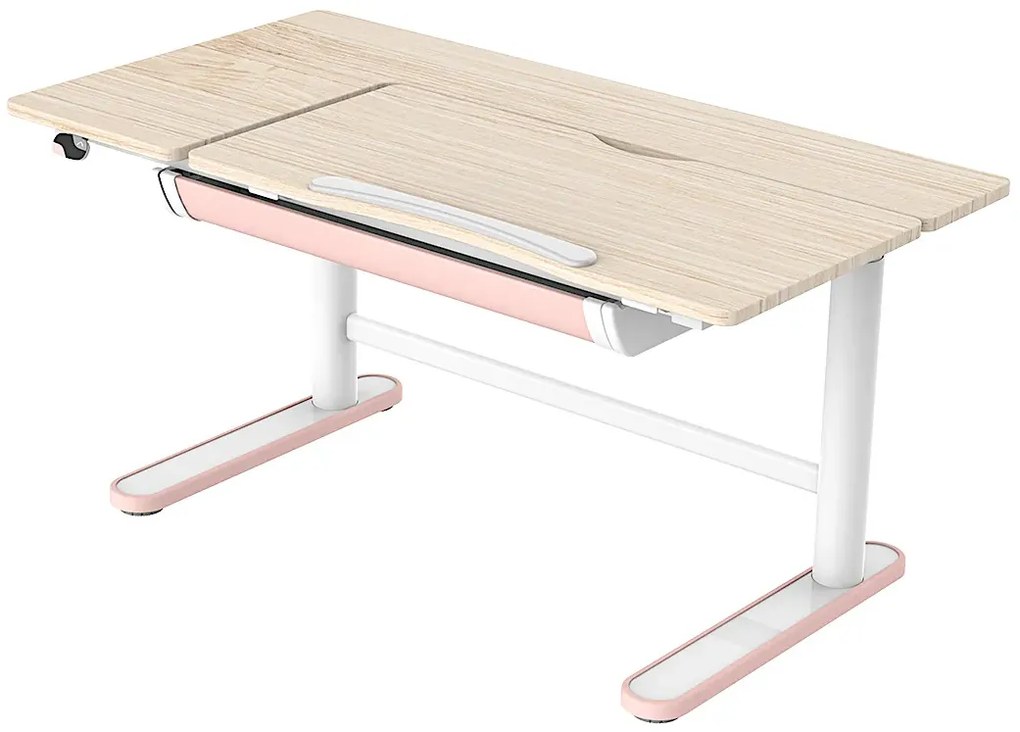 Różowe biurko elektryczne z regulacją wysokości M2-W84
