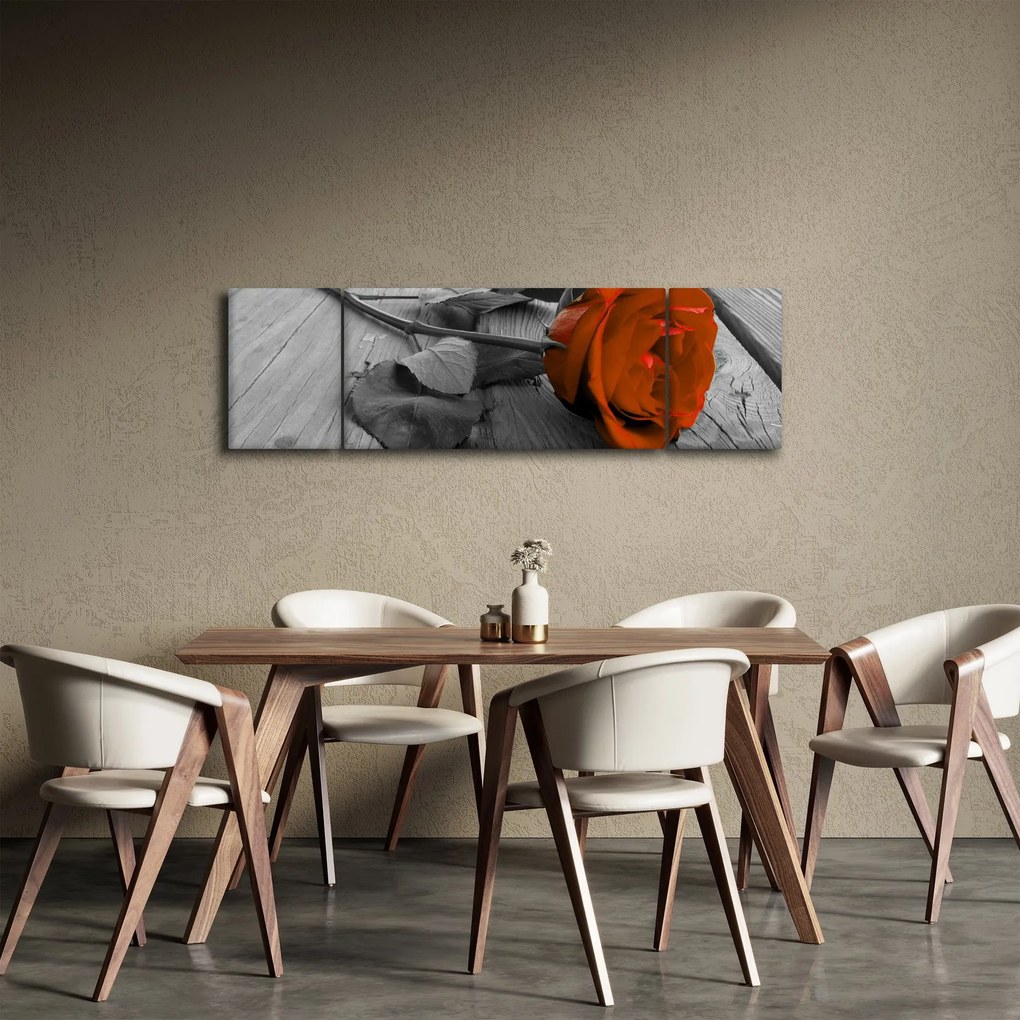 Obraz - Pomarańczowa róża (170x50 cm)