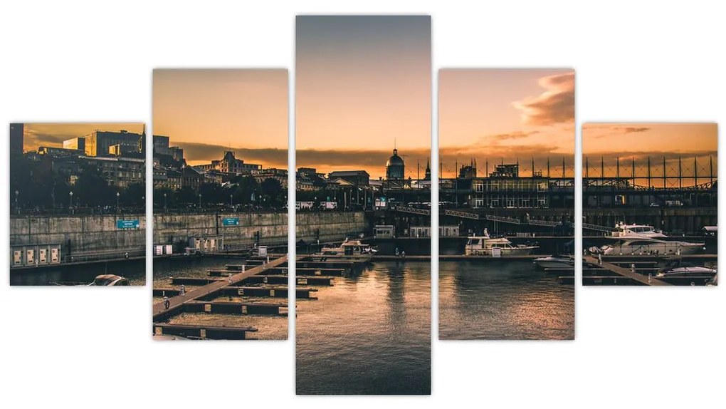 Obraz - miasto portowe (125x70 cm)