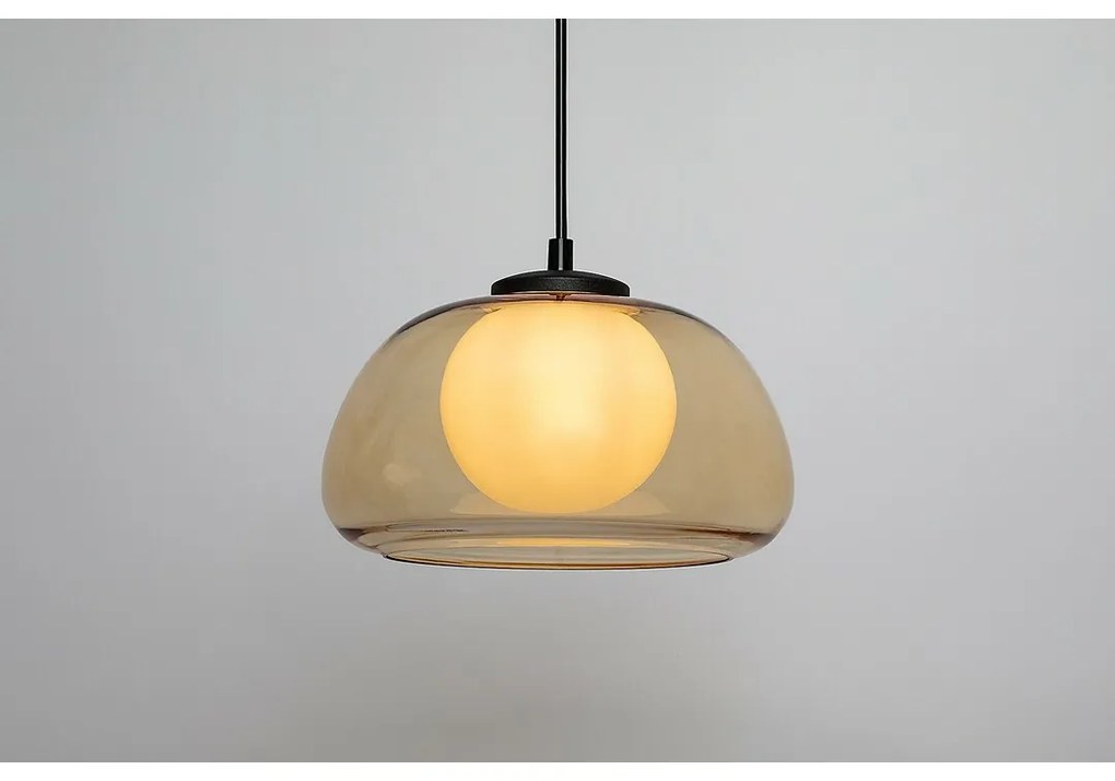 Rabalux 72273 nowoczesny żyrandol wiszący Elowen, bursztynowy, G9, 1x maks. 5 W