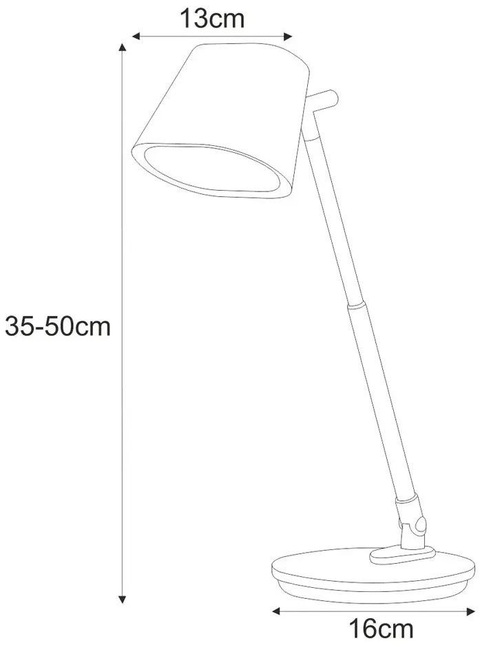 Biała lampka biurkowa z regulowaną wysokością - A685-Geda