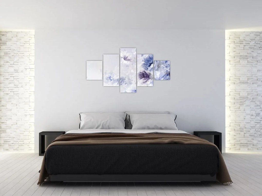 Obraz - Kwiaty, teksturowane malarstwo (125x70 cm)