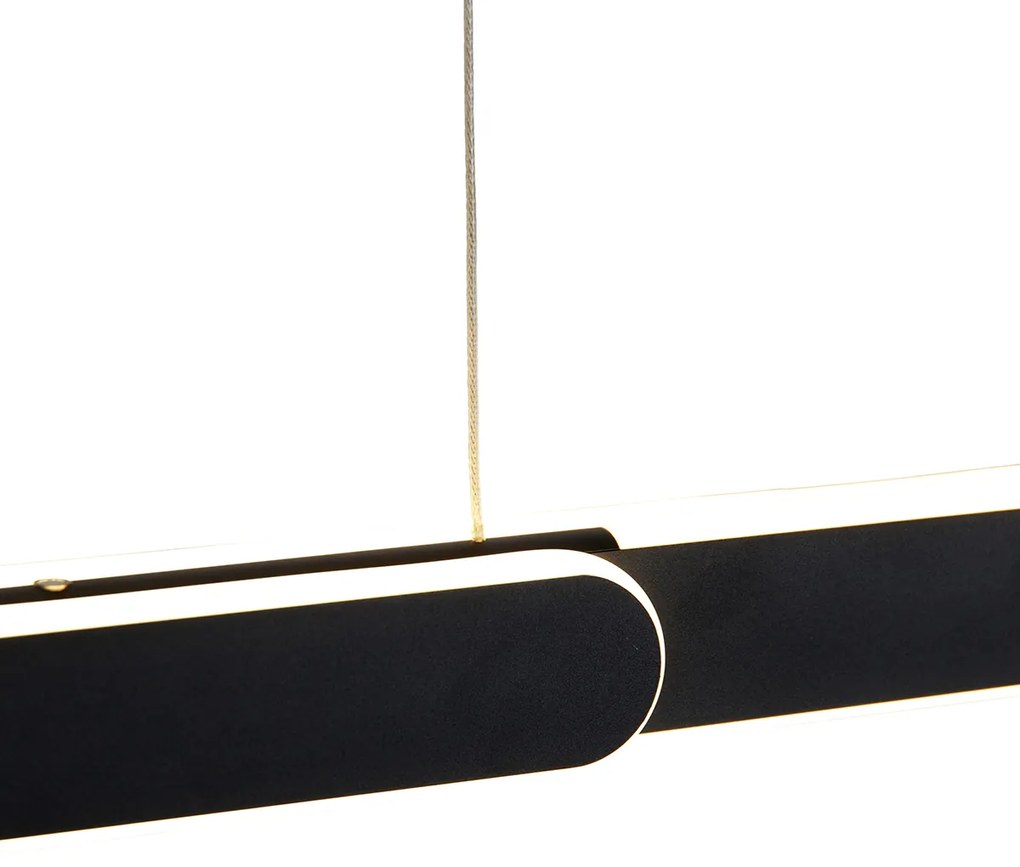 Lampa wisząca czarna z wbudowanym ściemnianym LED o regulowanej temperaturze barwowej - YipkeDesignerski Oswietlenie wewnetrzne