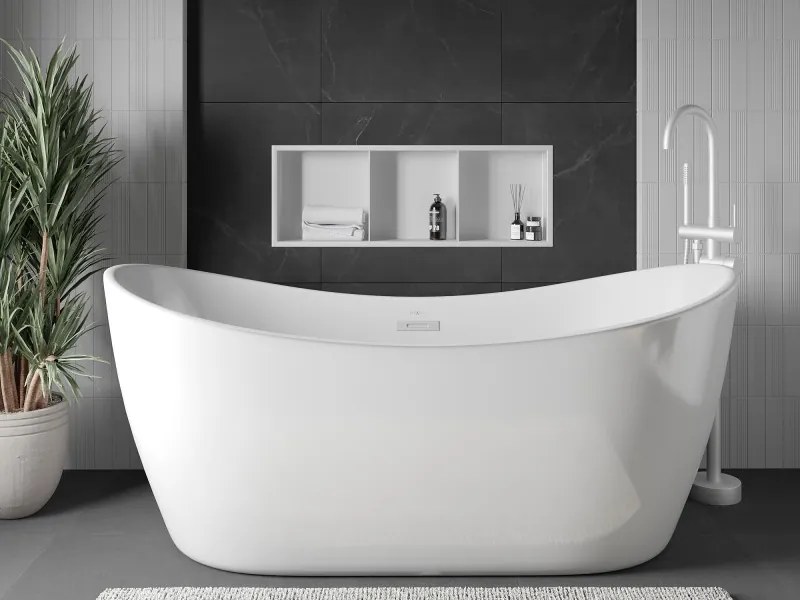 Mexen X-Wall-R półka wnękowa z kołnierzem i półką 90 x 30 cm, biała - 1920903010S