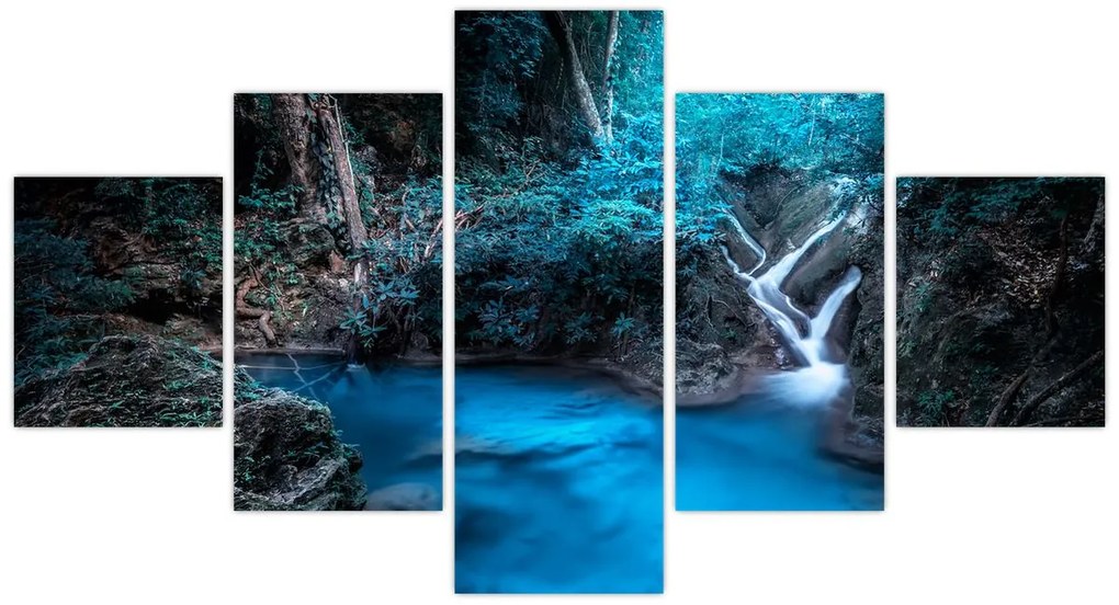 Obraz - Magiczna noc w tropikalnym lesie (125x70 cm)