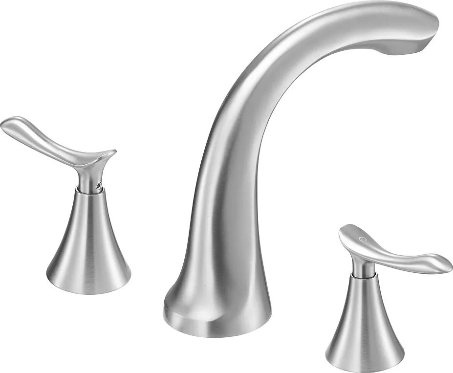 Bateria Wanna Rzymska SucceBuy, Kran do Wanny z Łabędzią Szyją z 3 Otworami i 2 Gałkami, Zestaw Armatury Łazienkowej z Montażem