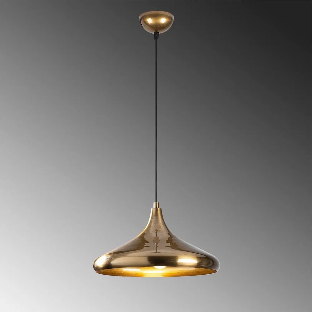 Lampa wisząca w kolorze złota z metalowym kloszem ø 35 cm Berceste – Opviq lights