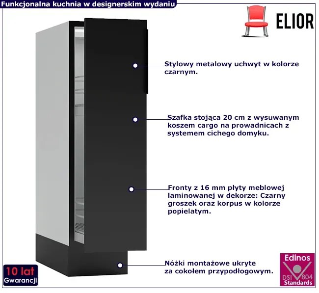 Dolna szafka kuchenna cargo 20 cm M6-H39