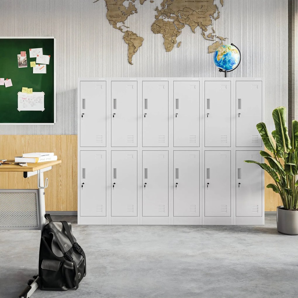 Szkolna szafka skrytkowa Igorek 1 Plus, 31,6x45x150 cm, szara