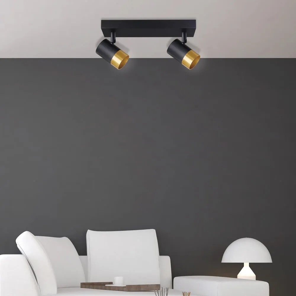 Lampa sufitowa w czarno-złotym kolorze z metalowym kloszem 34x5.5 cm Tobi – Candellux Lighting