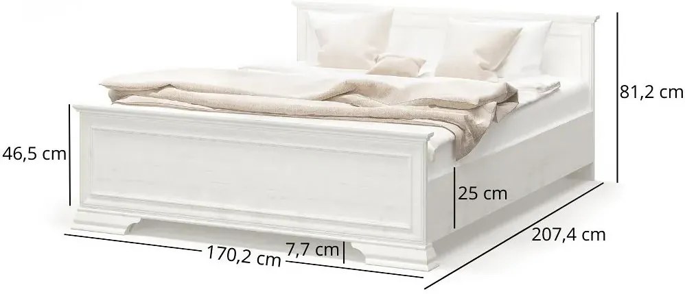 Łóżko klasyczne dwuosobowe 160x200 sosna anderson K3-B49