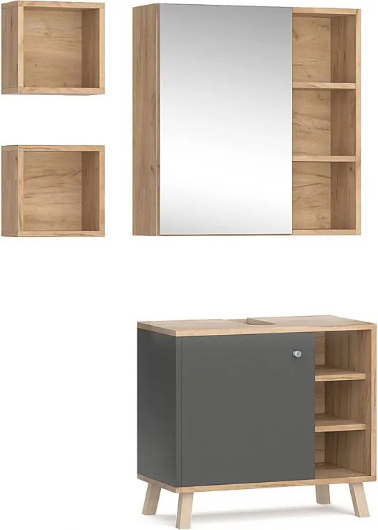 Zestaw mebli łazienkowych antracyt 62x32x54 senyo