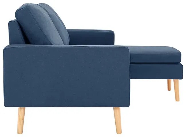 3-osobowa niebieska sofa z podnóżkiem - Muria 4Q