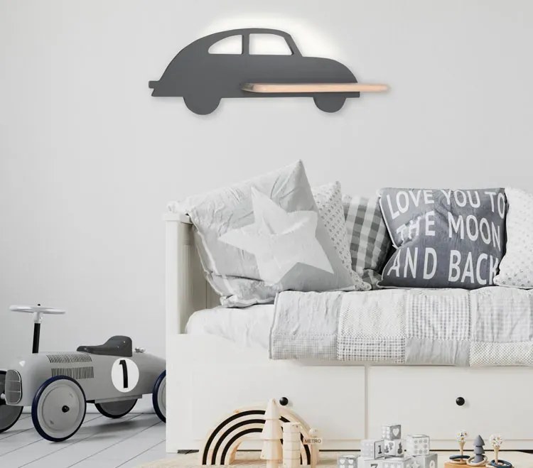 Szara lampka nocna samochód z półką - 4X K042 H7-G83