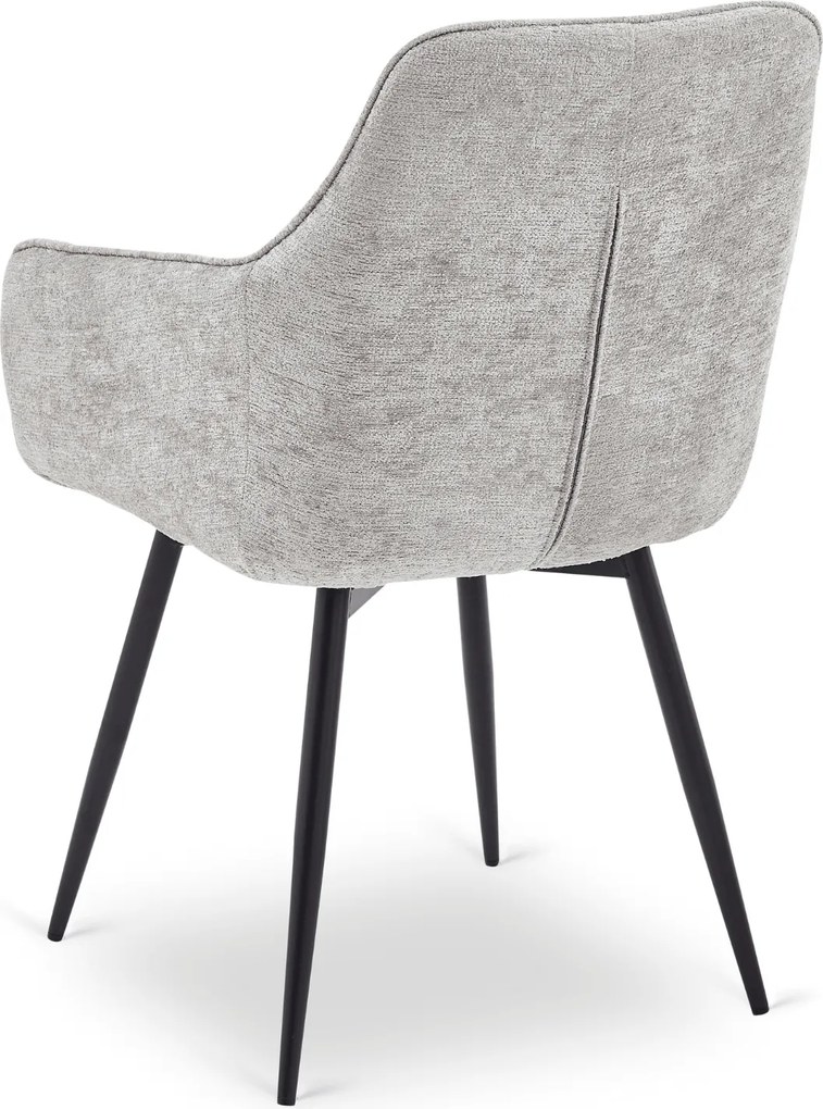 Krzesło Tapicerowane Obrotowe do Salonu LARISA Szare Nowoczesne