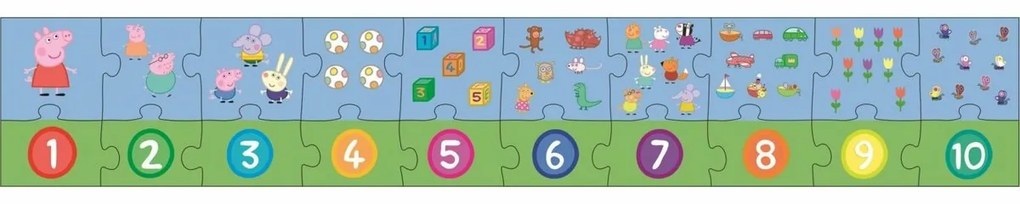 Trefl Puzzle edukacyjne Liczby Świnka Peppa, 20elementów