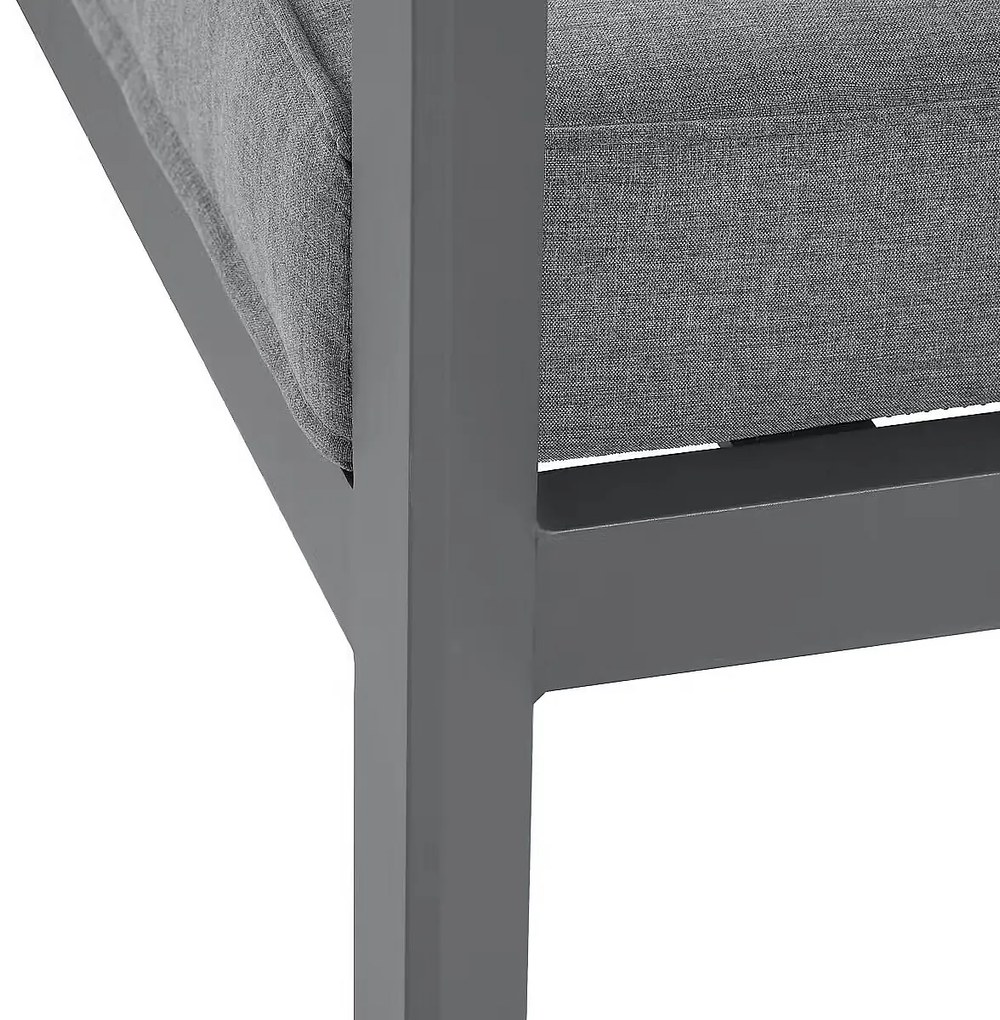 Narożny zestaw aluminiowy VANCOUVER dla 5 osób (antracyt)