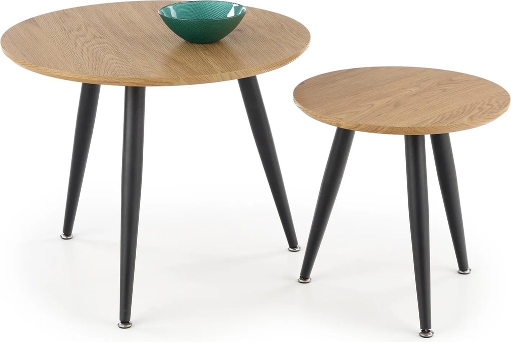 Komplet dwóch stolików kawowych w stylu loft Mentona 2