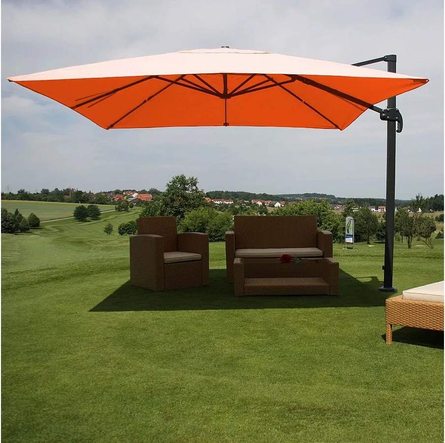 Obrotowy parasol wspornikowy MCW-A96 III,  terakota bez stojaka, obrotowy