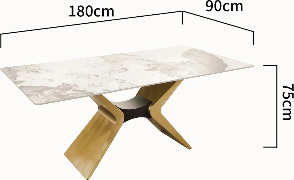 Nierozkładany stół do jadalni Modig M40, blat ze spieku 180 cm