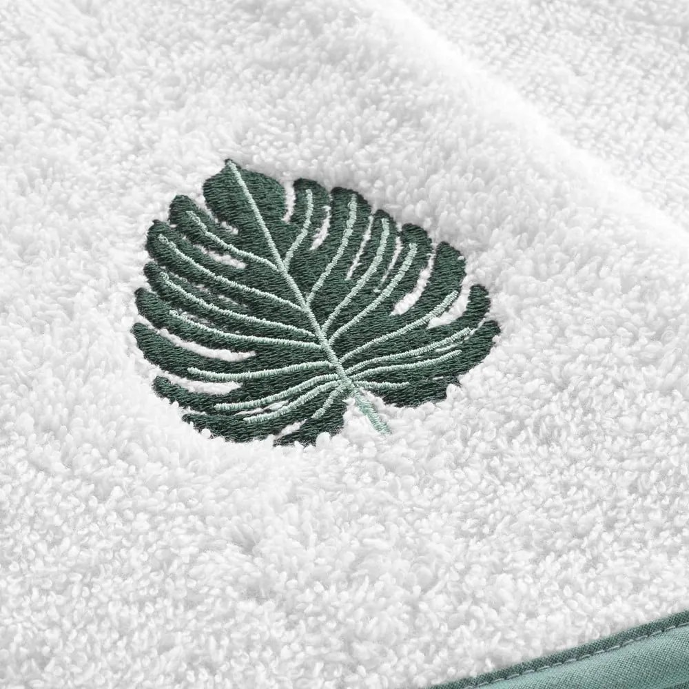 Biało-zielony bawełniany ręcznik frotte 60 cm Ardenia – douceur d'intérieur