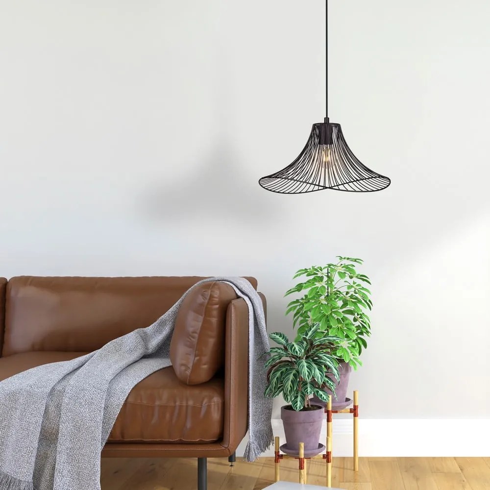 Czarna lampa wisząca ø 40 cm Wavy – Squid Lighting