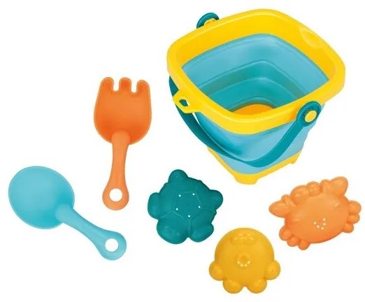 Wiaderko składane Baby Mix z zabawkami do piasku iwody, 5 szt.