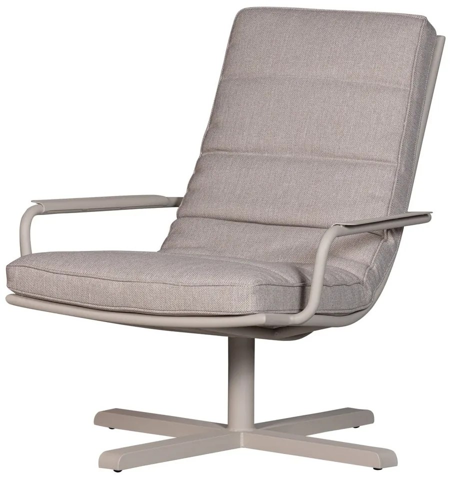 Szarobeżowy metalowy/tapicerowany fotel ogrodowy Coosa – WOOOD