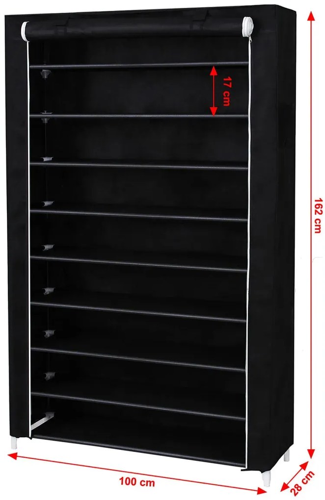 Czarna szafa tekstylna na buty P9-P14
